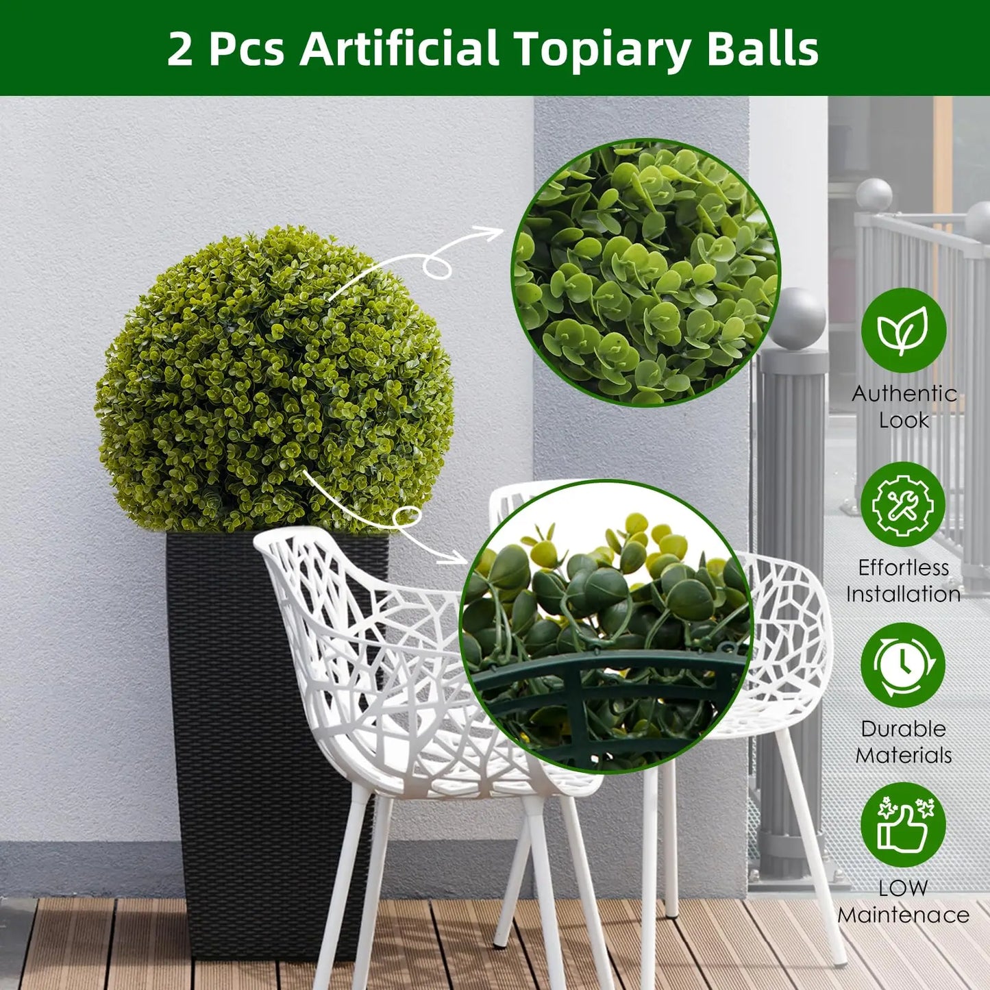 Studyset Outdoor Topiary Balls Set Of Two For Garden Decor