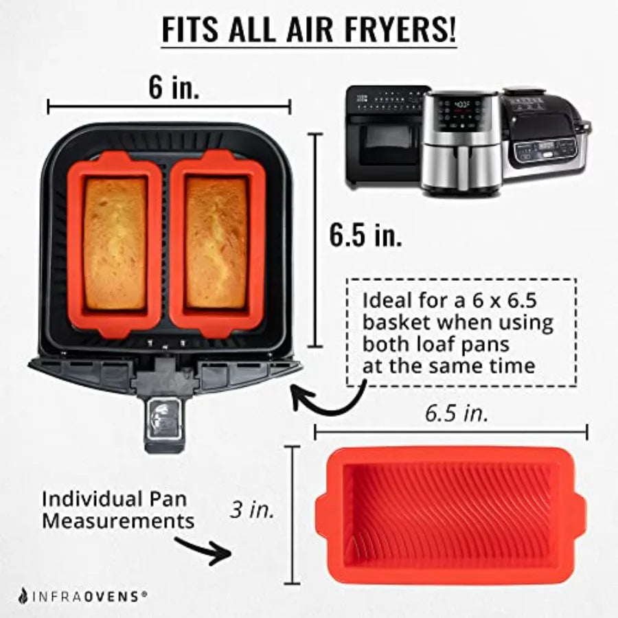 Air Fryer Silicone Loaf Pans For Nonstick Baking And Molds