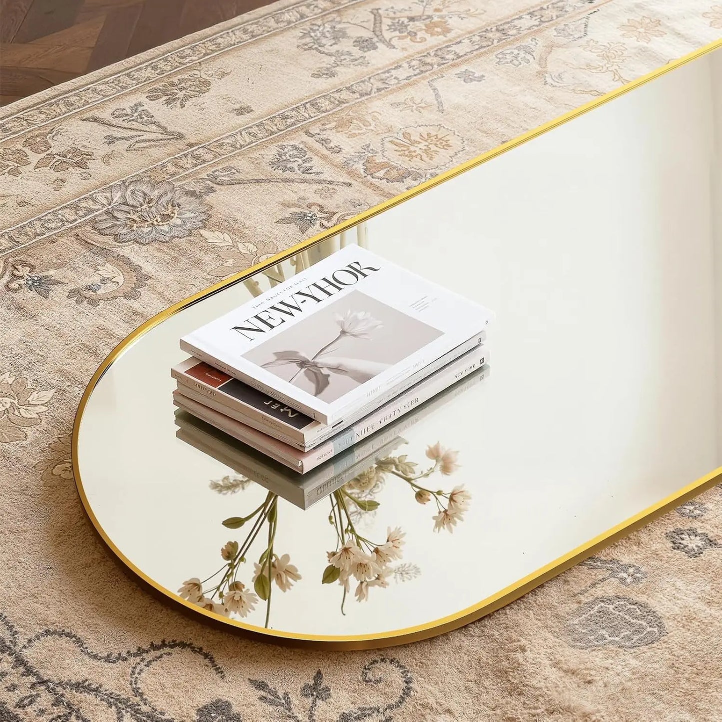 Modern Arched Full Length Wall Mirror By Gold Finish Brand