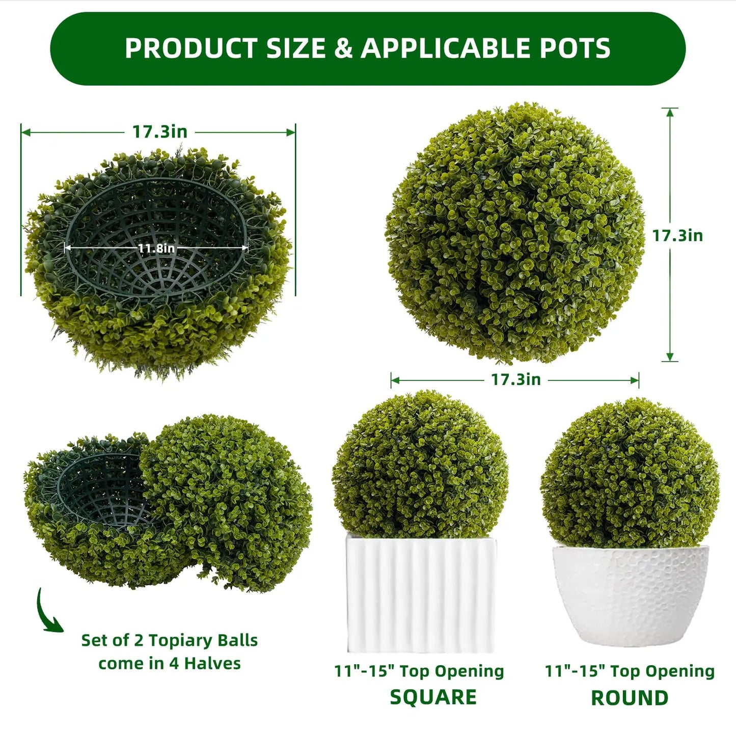 Studyset Outdoor Topiary Balls Set Of Two For Garden Decor