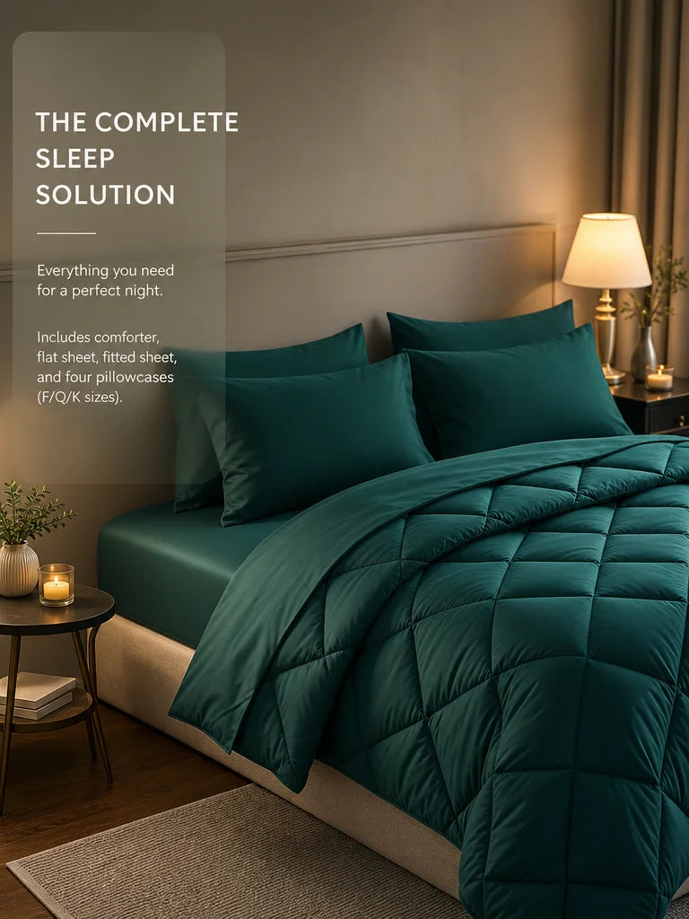 EasYum 5 Piece Brushed Polyester Bedding Set With Pillowcases