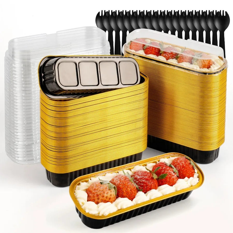 Mini Loaf Pans With Lids And Spoons Aluminum Foil Pans