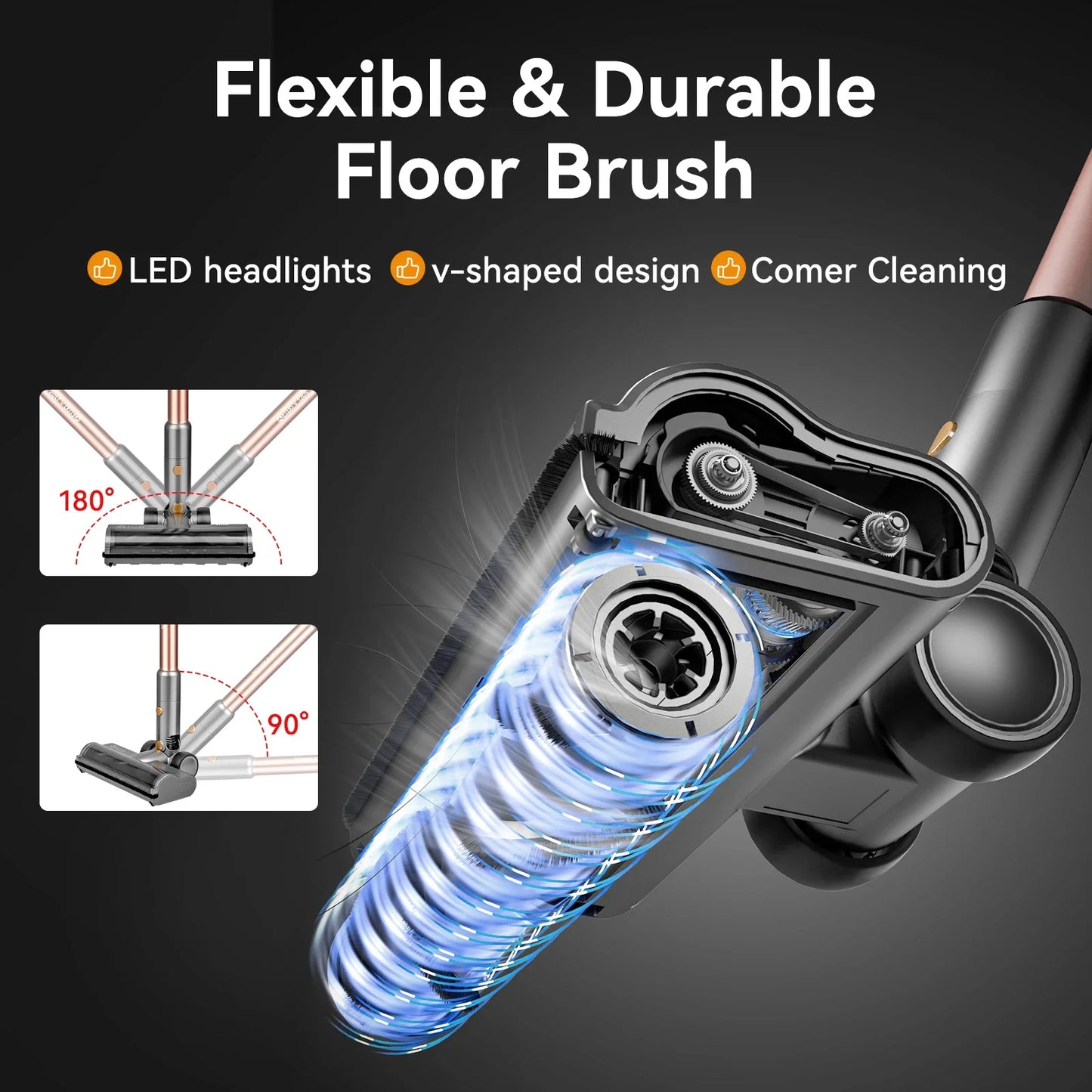 E.LUO Cordless Stick Vacuum Cleaner Two In One Handheld Dust Cleaner