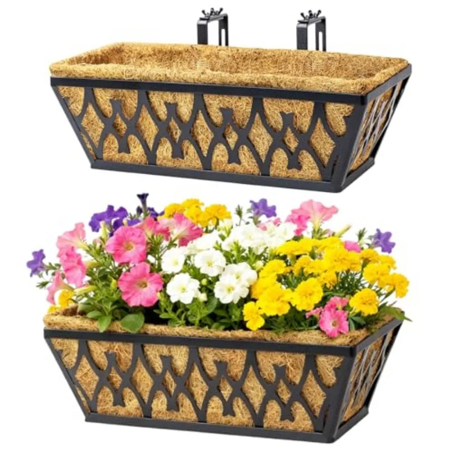 Window Boxes Planters Railing Planter With Adjustable Brackets