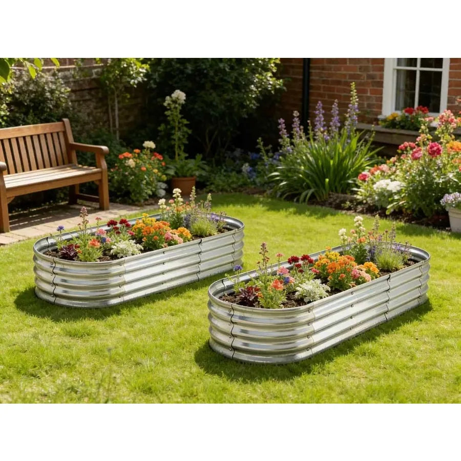 Metal Raised Garden Bed Planter For Vegetables And Herbs