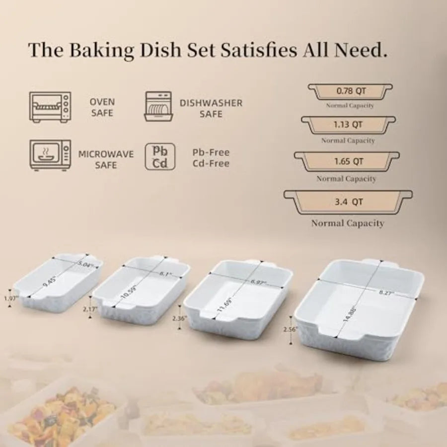 Casserole Dishes For Oven With Handles Rectangular Bakeware Set