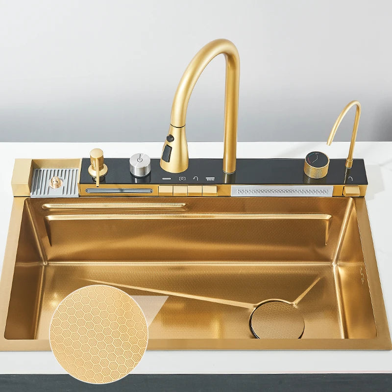Rozin Stainless Steel Kitchen Sink With Faucet Single Bowl