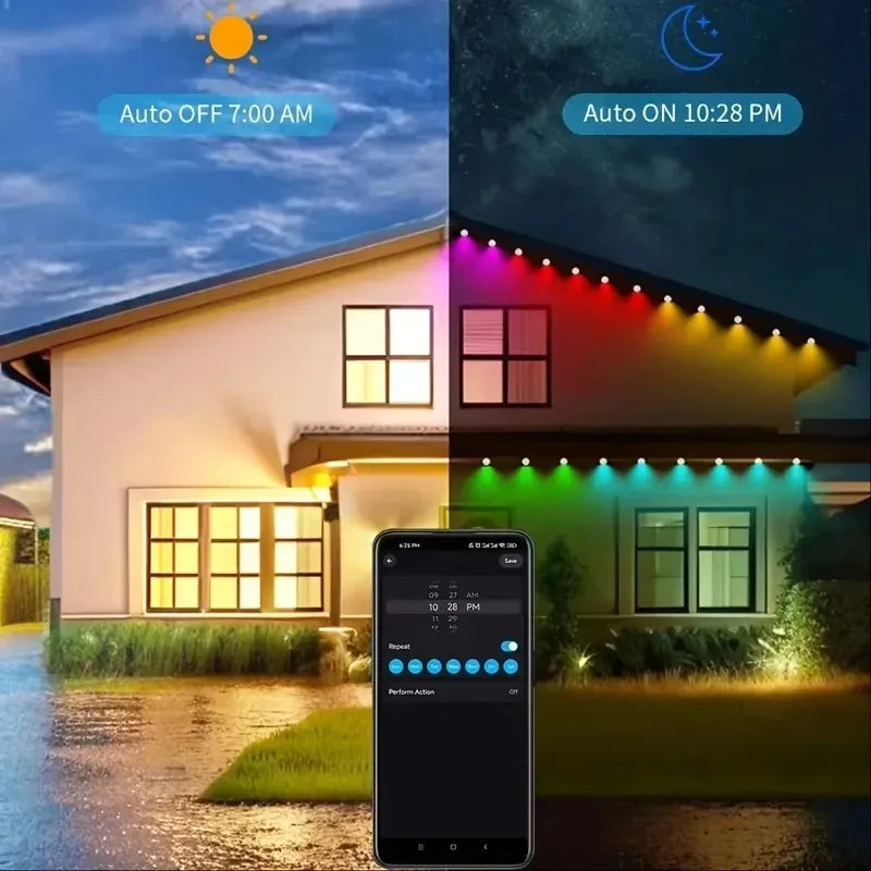 Smart RGBIC Outdoor LED String Lights With 75 Scene Modes