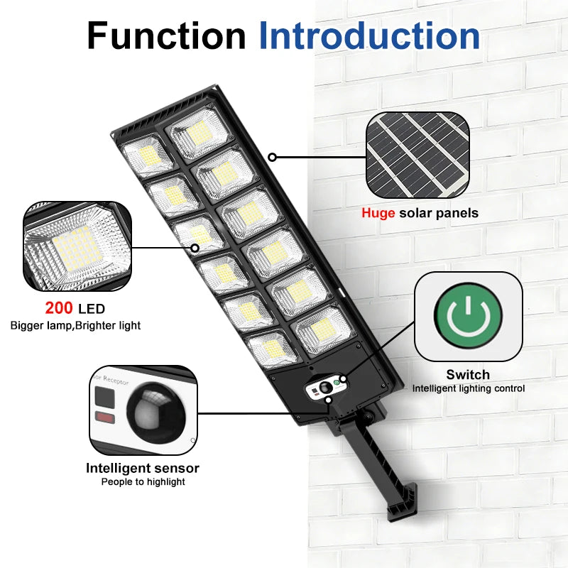 FAMCDC 504 LED Solar Wall Light Motion Sensor Waterproof Outdoor Lamp