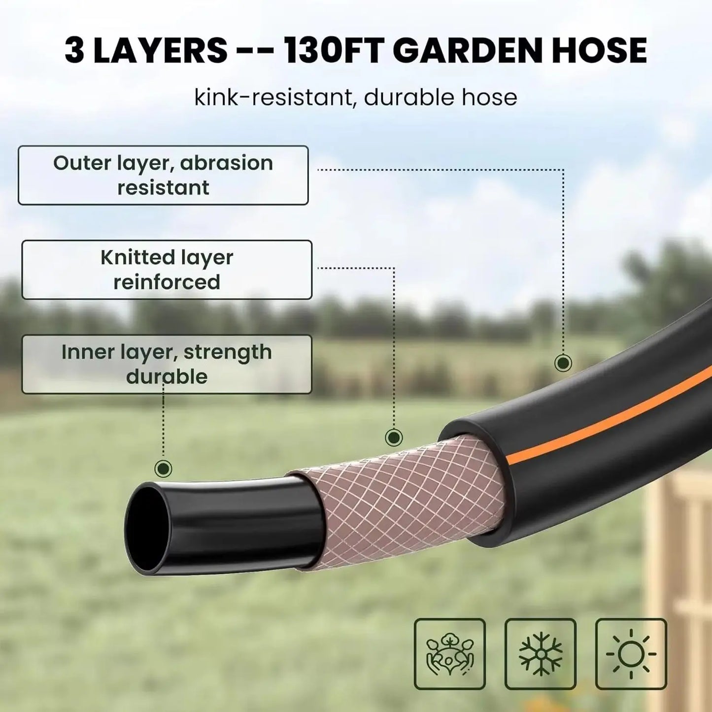 Retractable Garden Hose Reel With Slow Return And Wall Mount