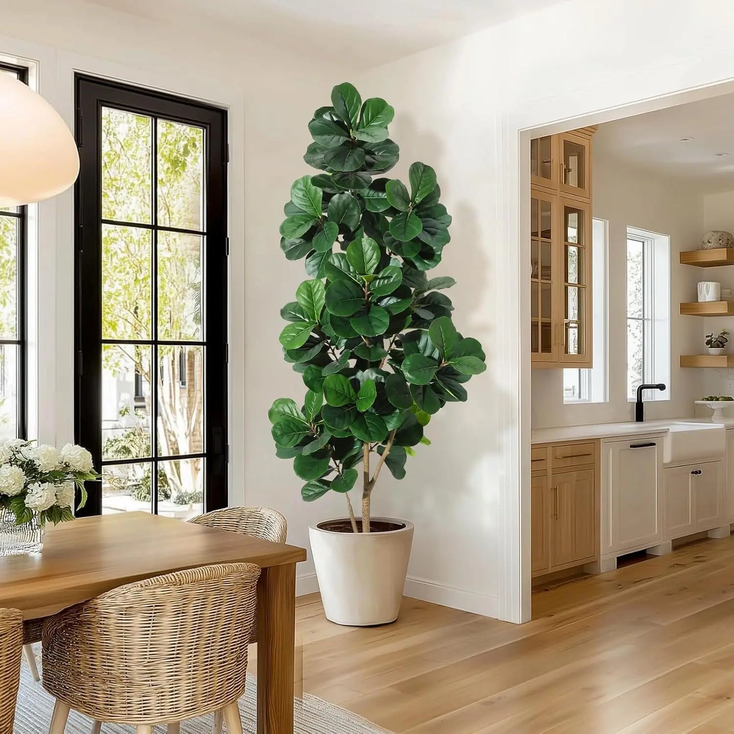 HiMISS Fiddle Leaf Fig Tree In Planter Artificial Realistic