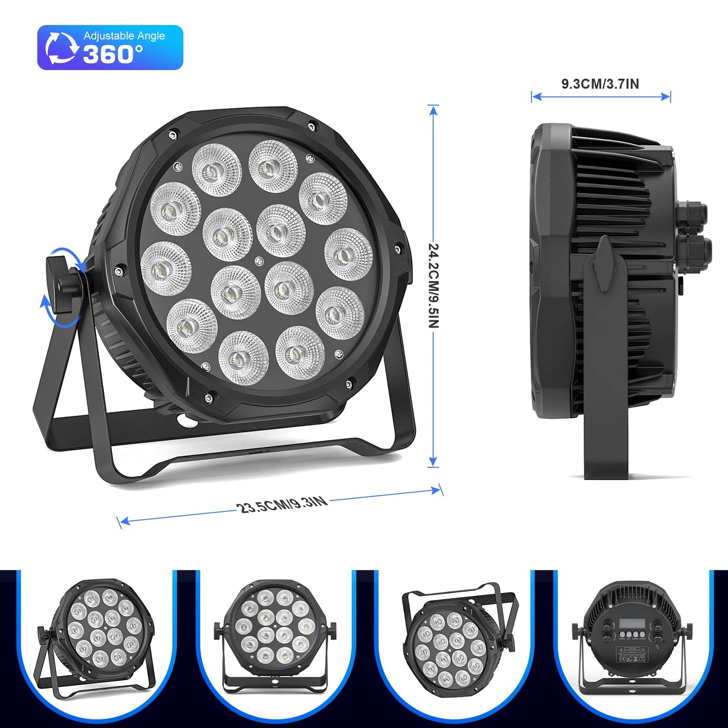 U'King Waterproof LED Par Light 4PCS DMX512 RGBW Stage Lighting