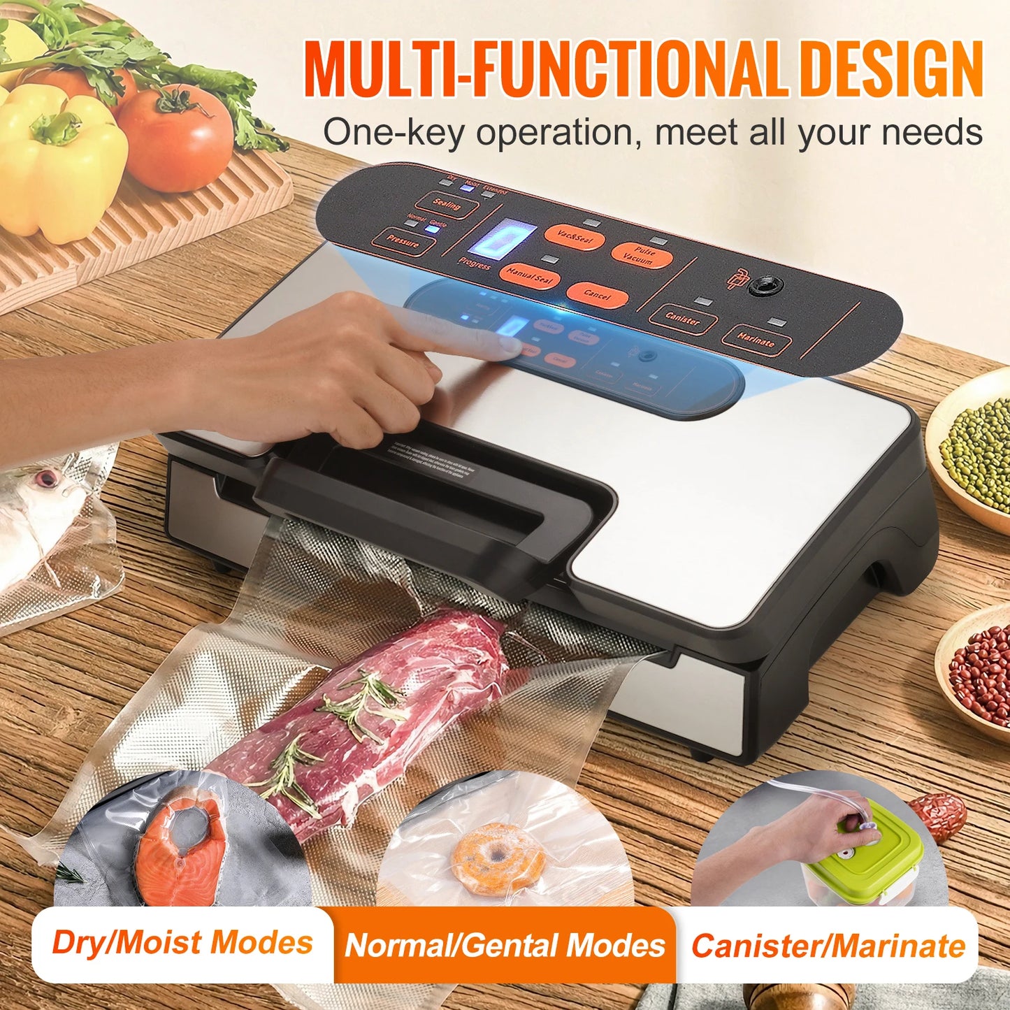 Succebuy Vacuum Sealer Machine 130W 12V With Free Vacuum Bags