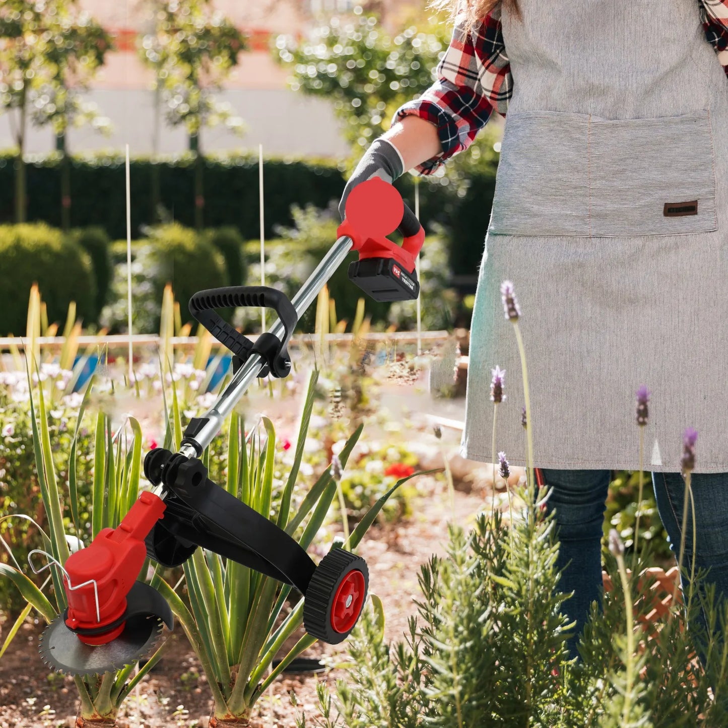 Cordless 21V Weed Trimmer Edger With 1.5Ah Battery And Charger