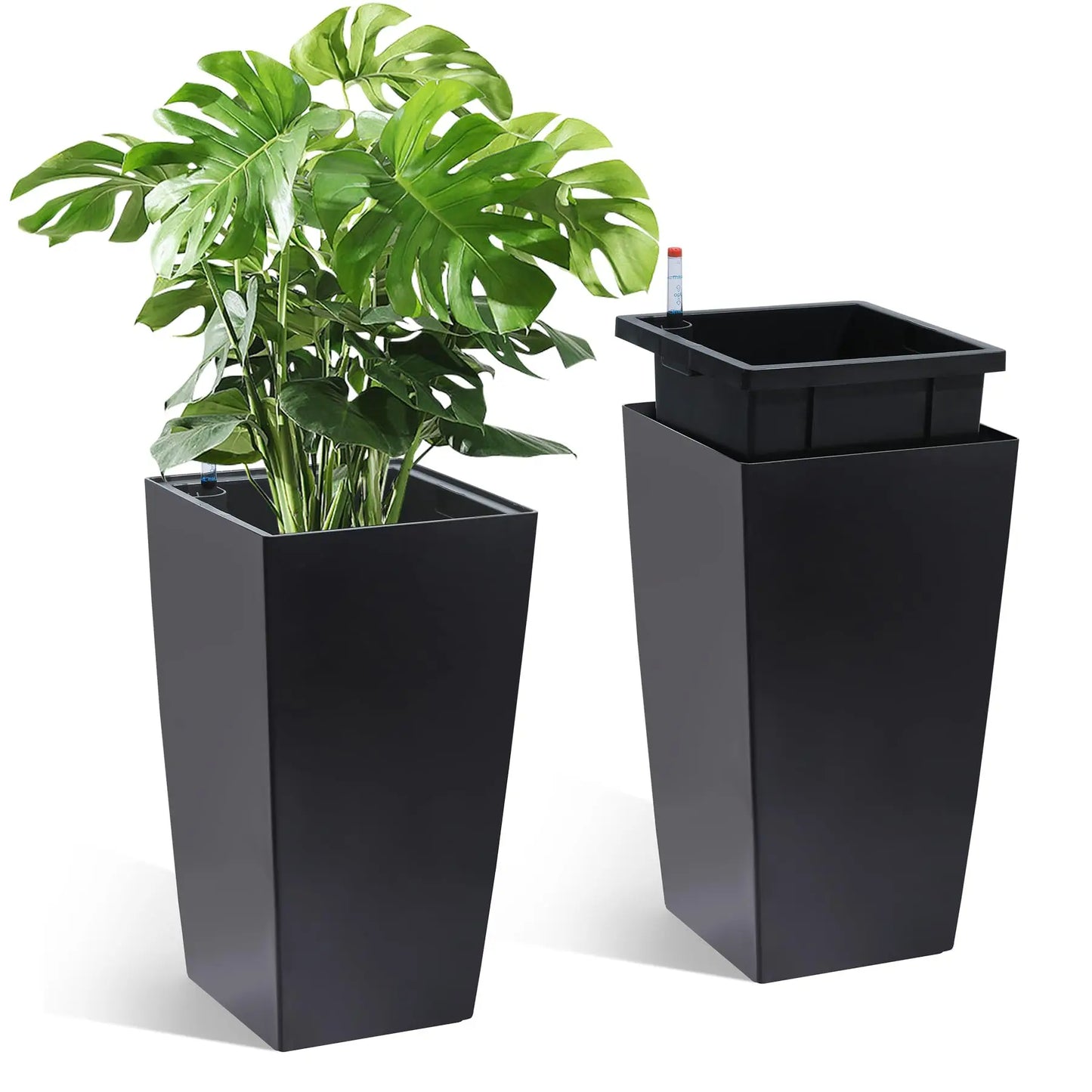 HiMISS Self Watering Planters Set Of 2 For Front Porch