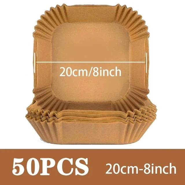 Air Fryer Disposable Paper Liners Pack 50 Nonstick Parchment
