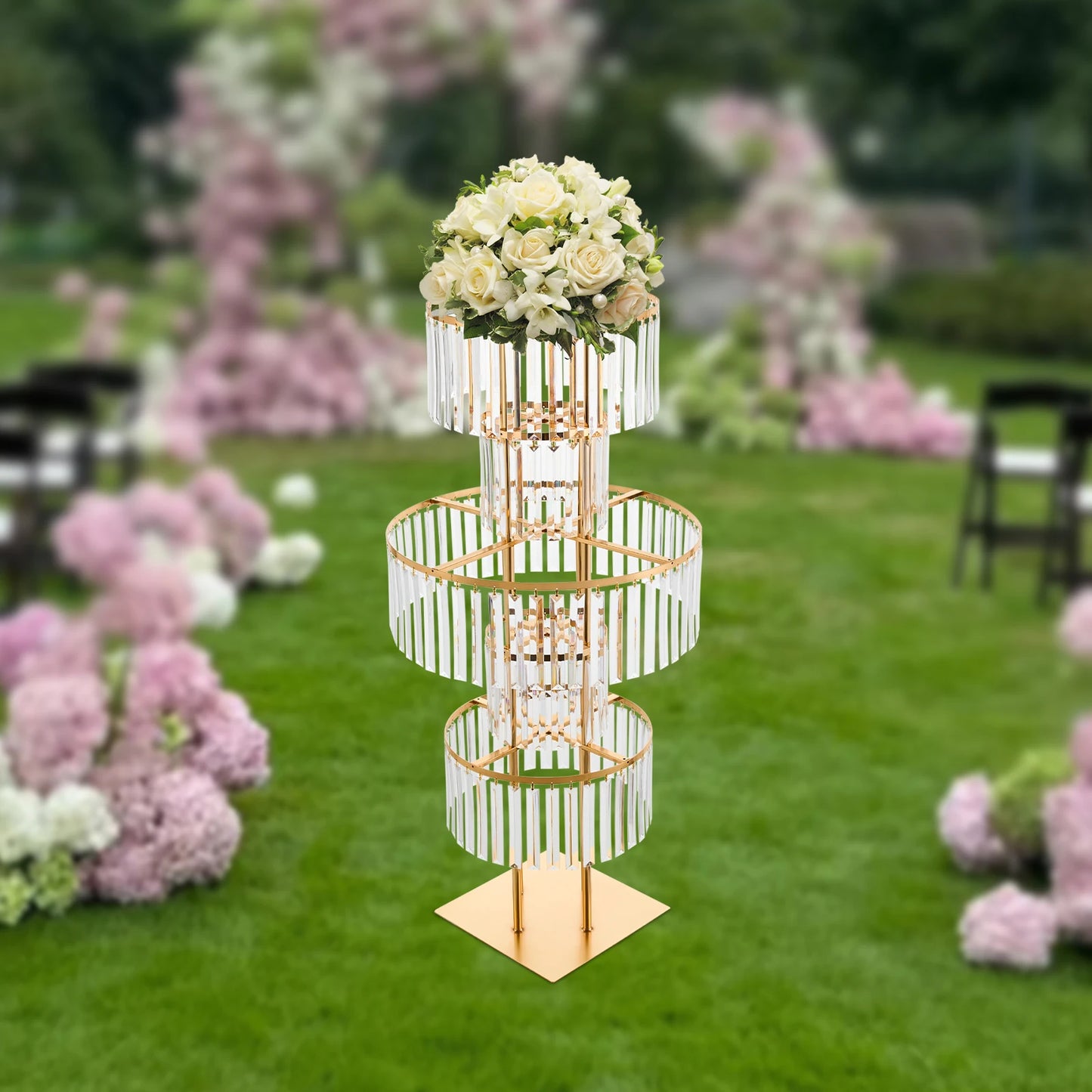 5 Tier Wedding Centerpiece Stand Acrylic Flower Vase Display