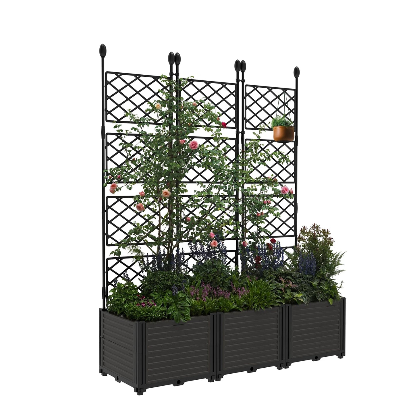 HiMISS Planter Box With Trellis For Climbing Plants And Vines
