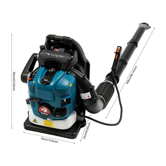 Bymaocar 4 Stroke 75.6cc Backpack Gas Leaf Blower 2600W