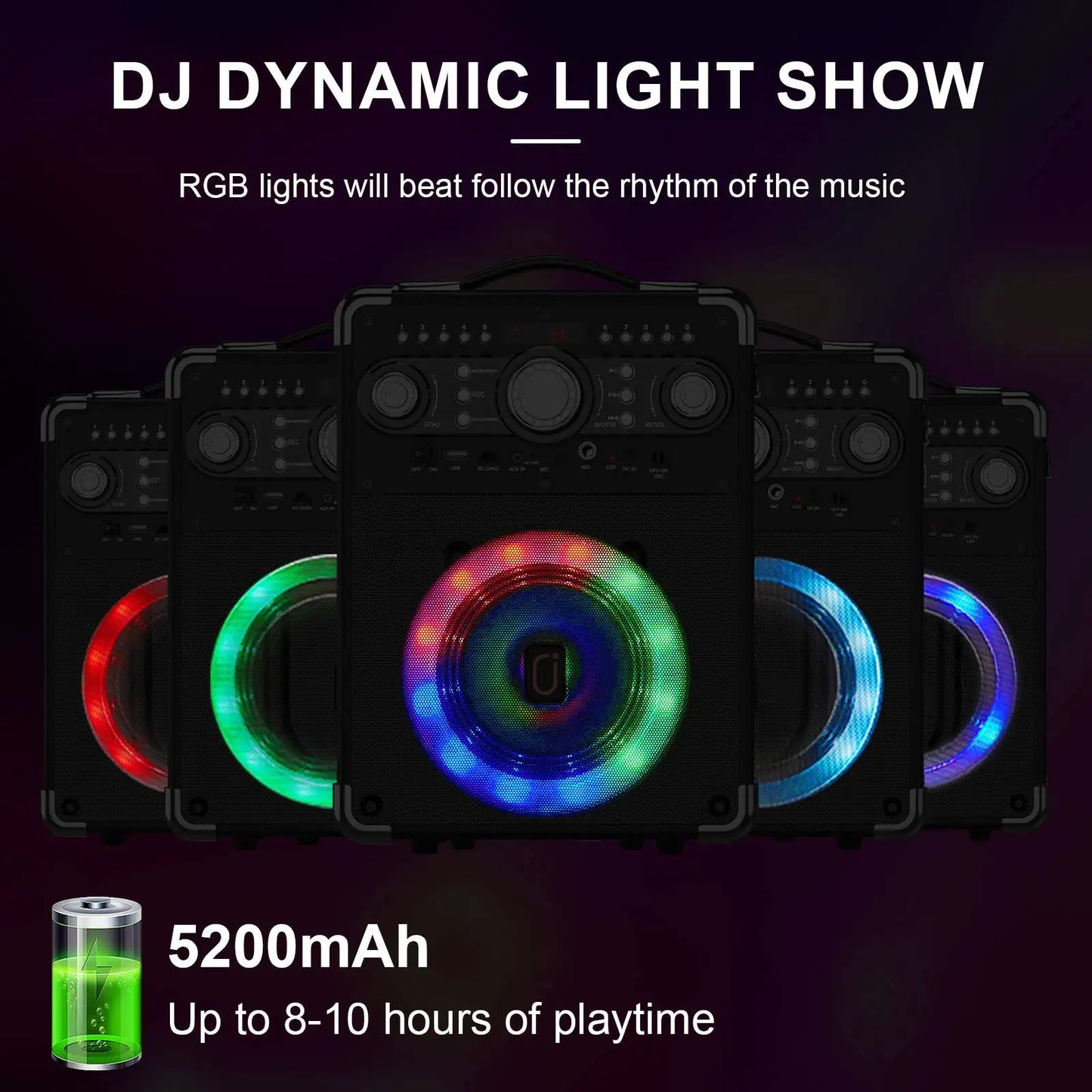 FanFun Karaoke Machine With 3 Mics And DJ Disco Ball