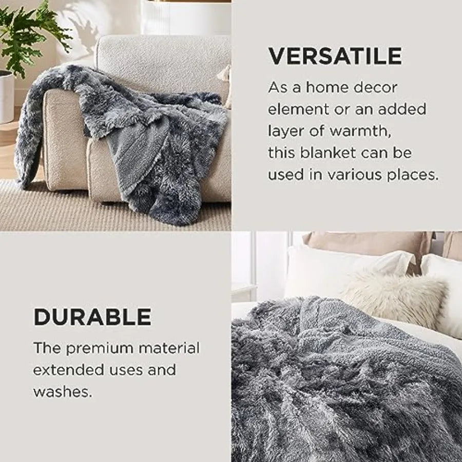 GentleSoft Fluffy Faux Fur Throw Blanket