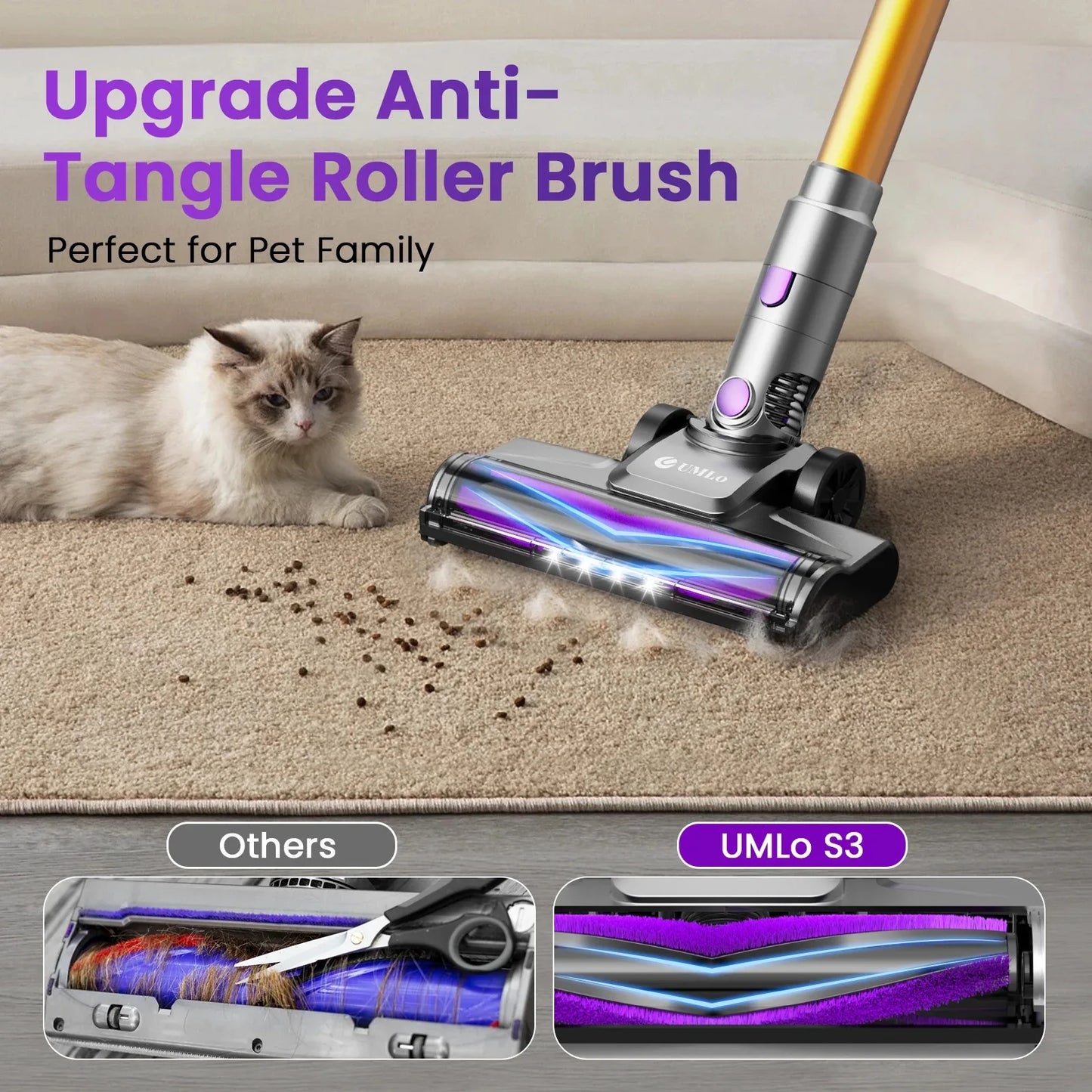 INSE S3P Cordless Vacuum Cleaner 45KPa Powerful 55 Min Runtime