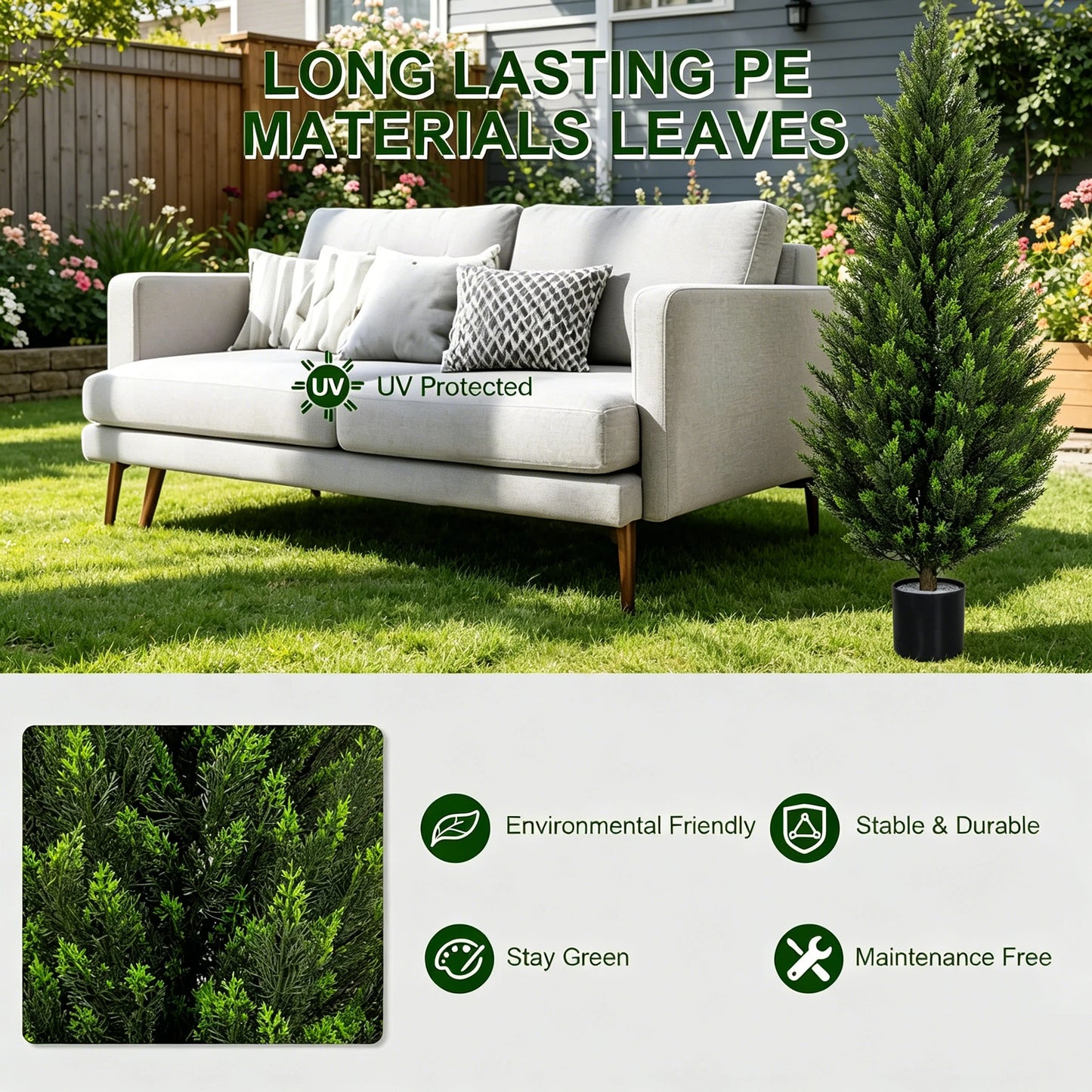 Artificial Cedar Topiary Trees Lifelike Faux Plants for Home Decor