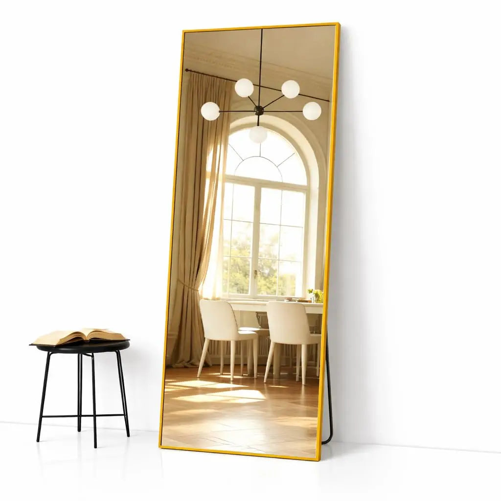 Modern Arched Full Length Wall Mirror By Gold Finish Brand