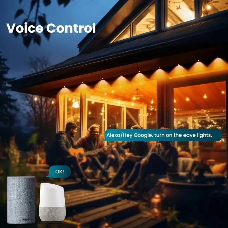 Smart RGBIC Outdoor LED String Lights With 75 Scene Modes