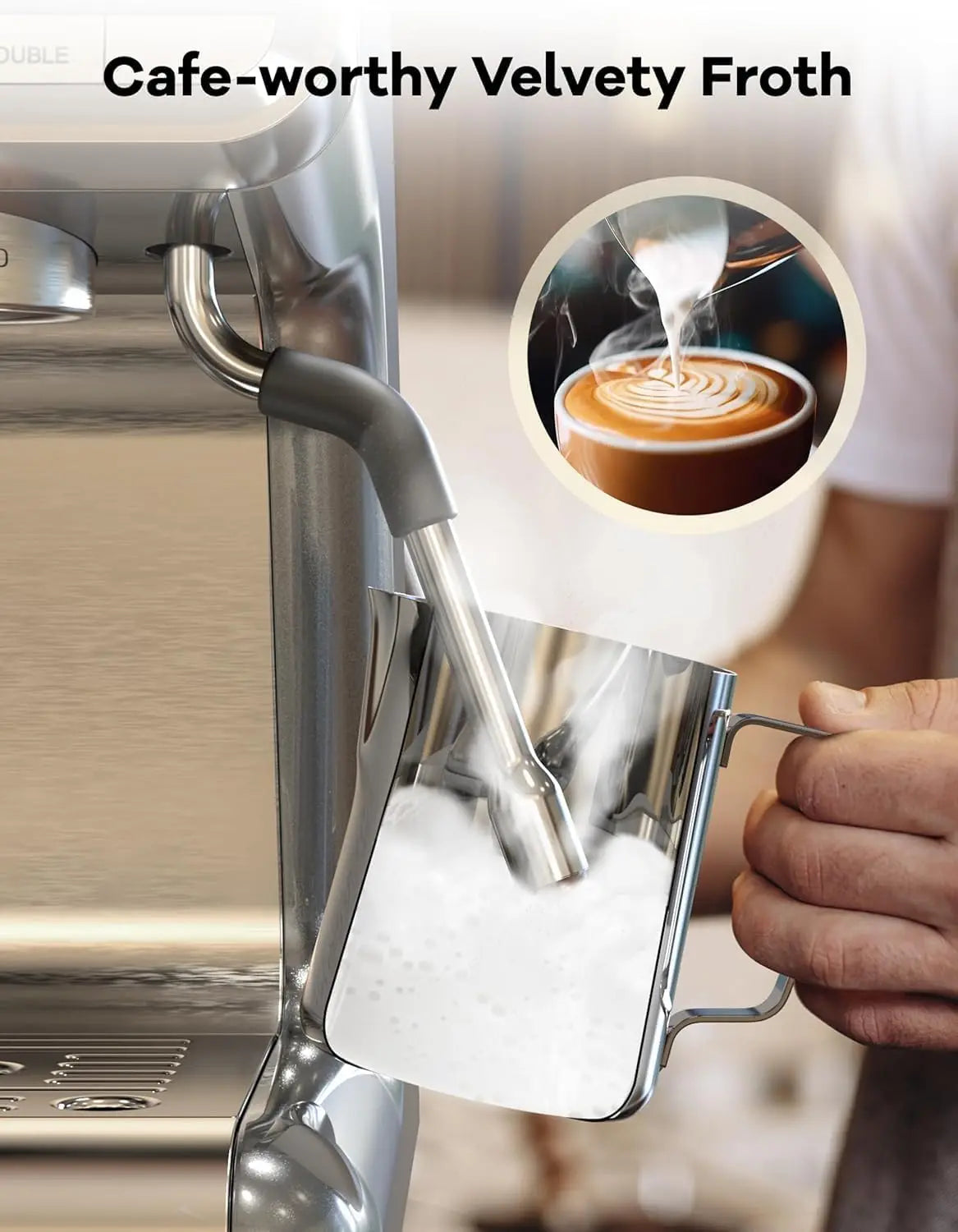AceKool 20 Bar Espresso Machine With Grinder 1450W Semi Automatic
