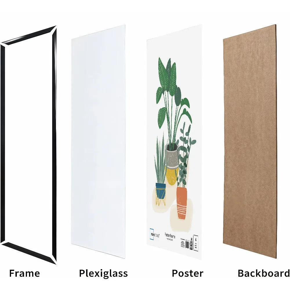 Flat Profile Poster Frame With Mat For Wall Art Decor