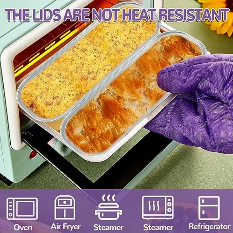 Mini Loaf Pans With Lids And Spoons Aluminum Foil Pans
