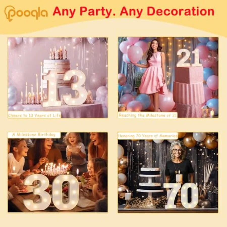 LED Light Up Number Letters Marquee Sign Battery Operated 1