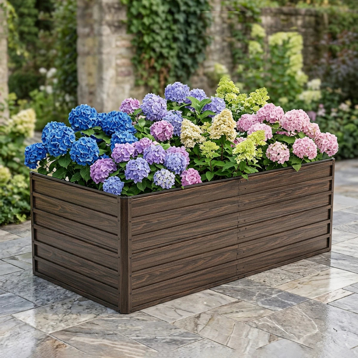 Raised Garden Bed Kit With Galvanized Rustproof Steel Easy Assembly