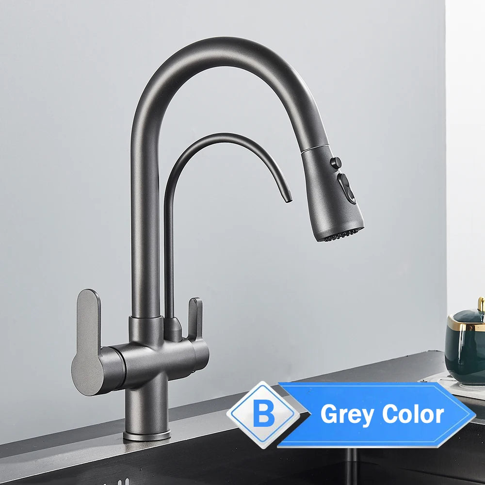 Rozin Purification Kitchen Faucet With 3-Way Pull-Out Spray Water Filter
