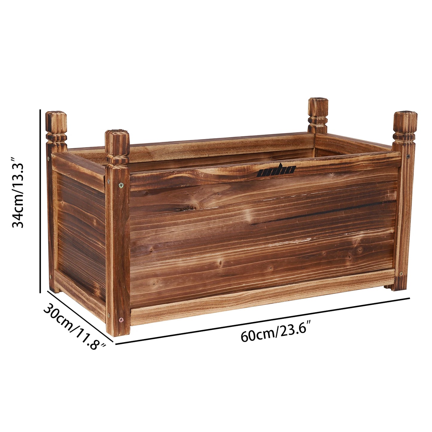 Outdoor Wood Planter Box Raised Garden Bed For Flowers And Vegetables