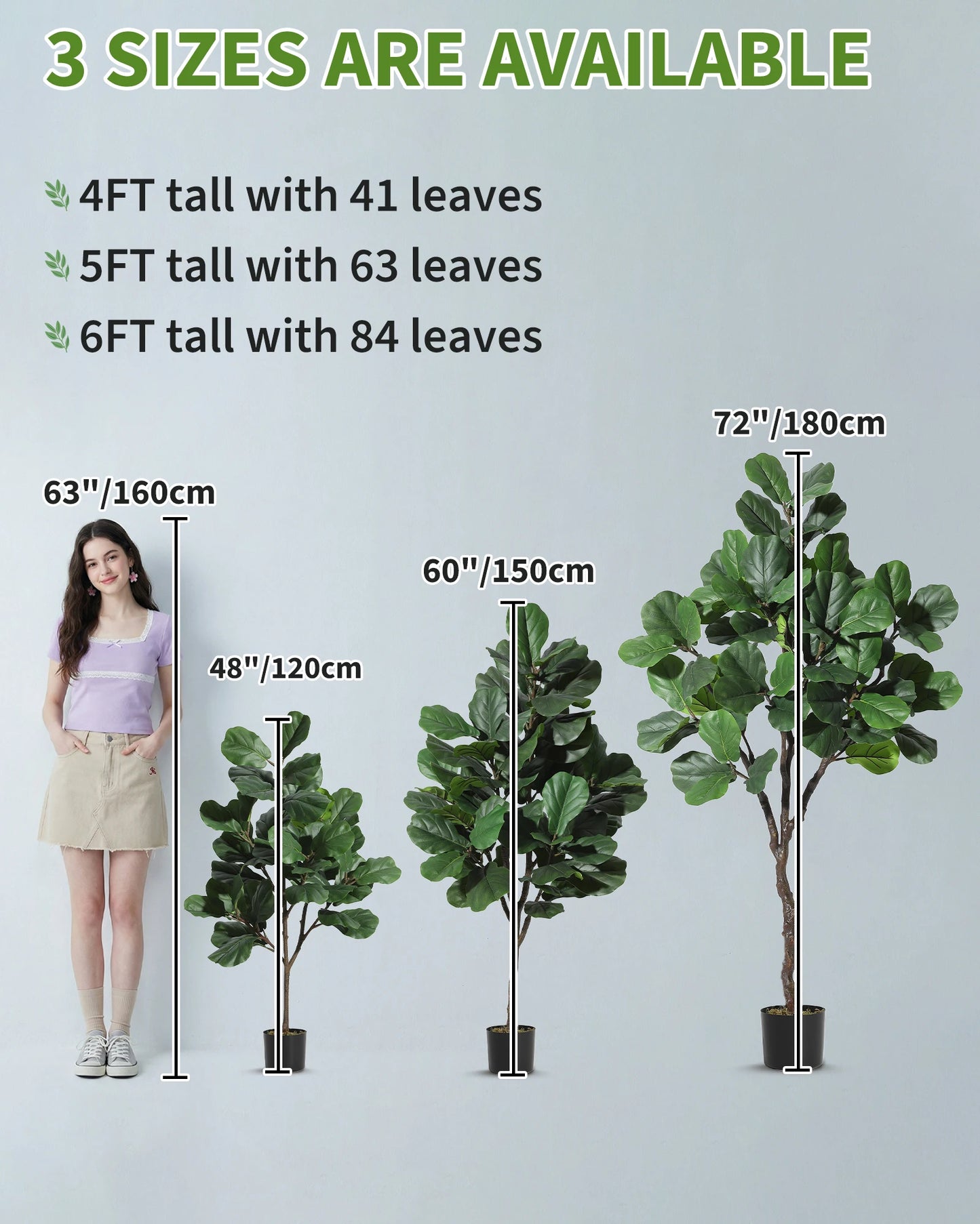 HiMISS Fiddle Leaf Fig Artificial Tree With Planter