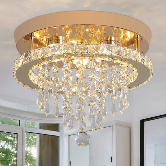 GreeLustr Luxury Crystal Chandelier Modern Gold Led Ceiling Light