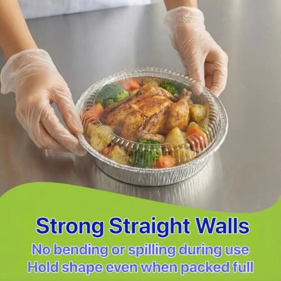 Aluminum Foil Pans With Clear Dome Lids Recyclable Containers