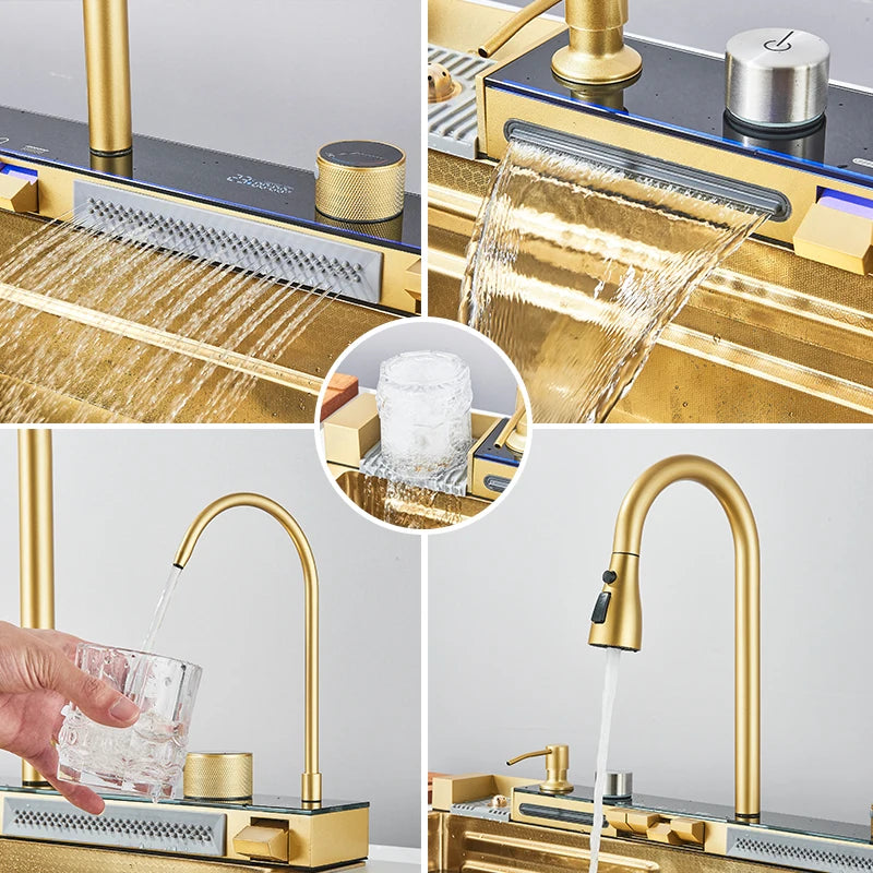Rozin Stainless Steel Kitchen Sink With Faucet Single Bowl
