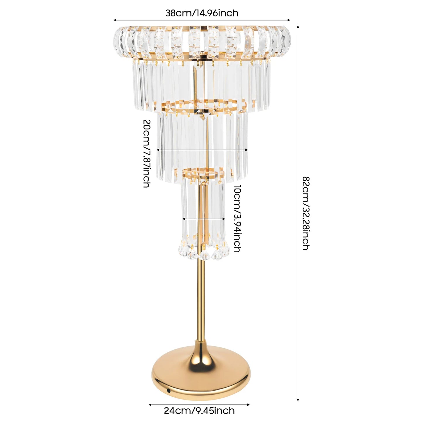 Bymaocar Gold Crystal 4 Tier Round Flower Stand Pedestal
