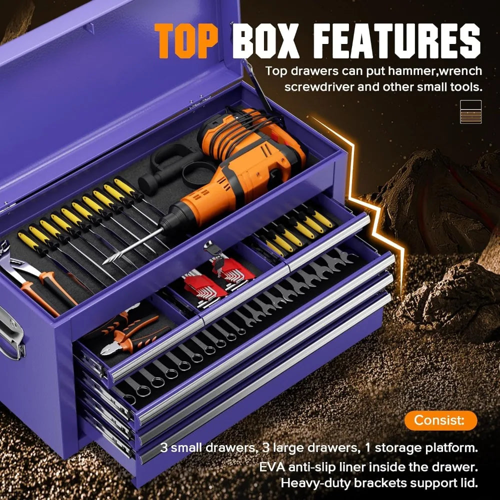 Lockable Rolling Steel Tool Chest and Cabinet Combo Garage Storage