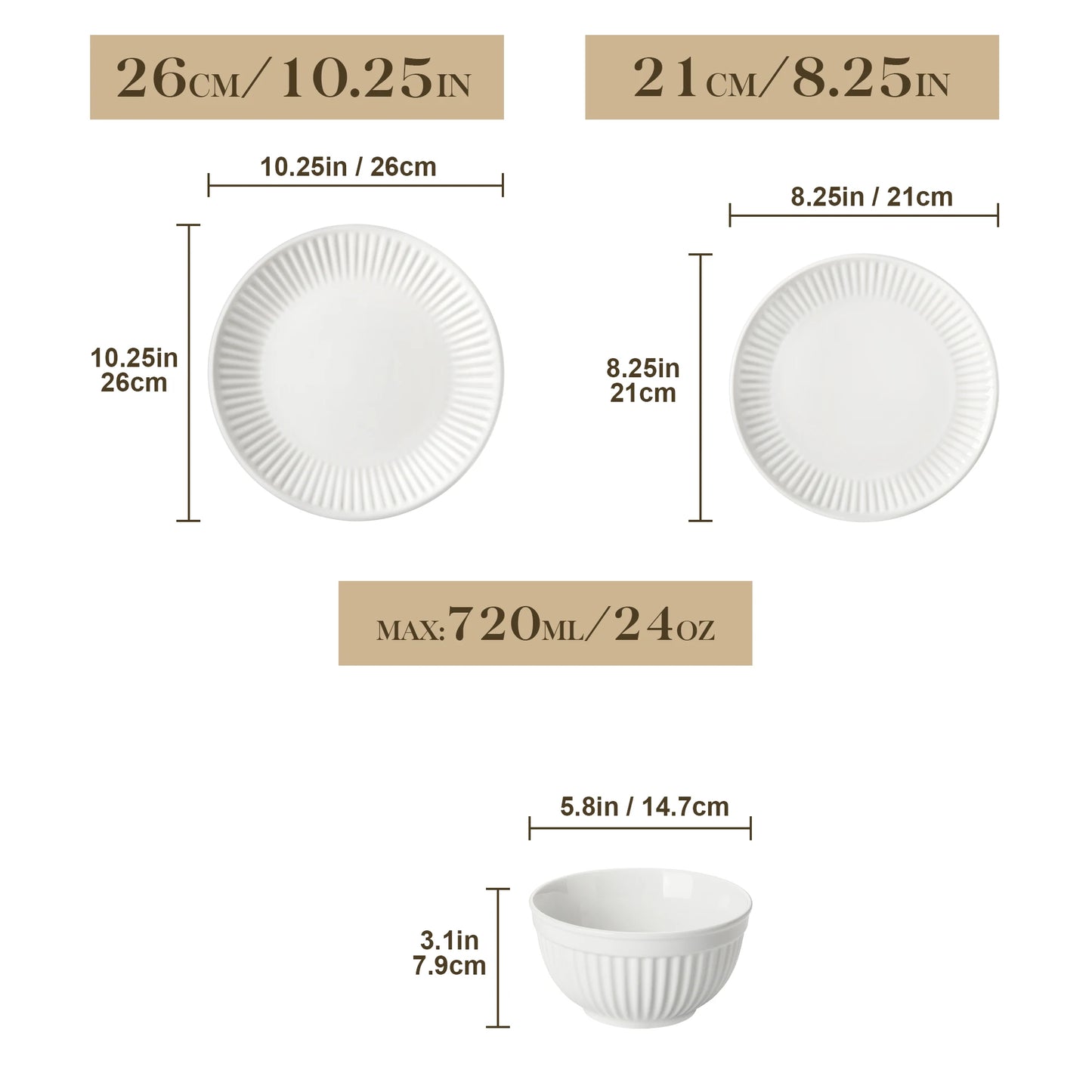 MALACASA Leila Ceramic Dinnerware Set Porcelain Tableware Collection