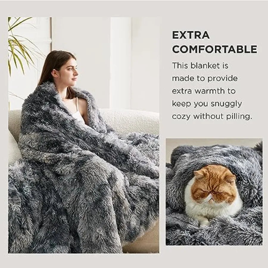 GentleSoft Fluffy Faux Fur Throw Blanket