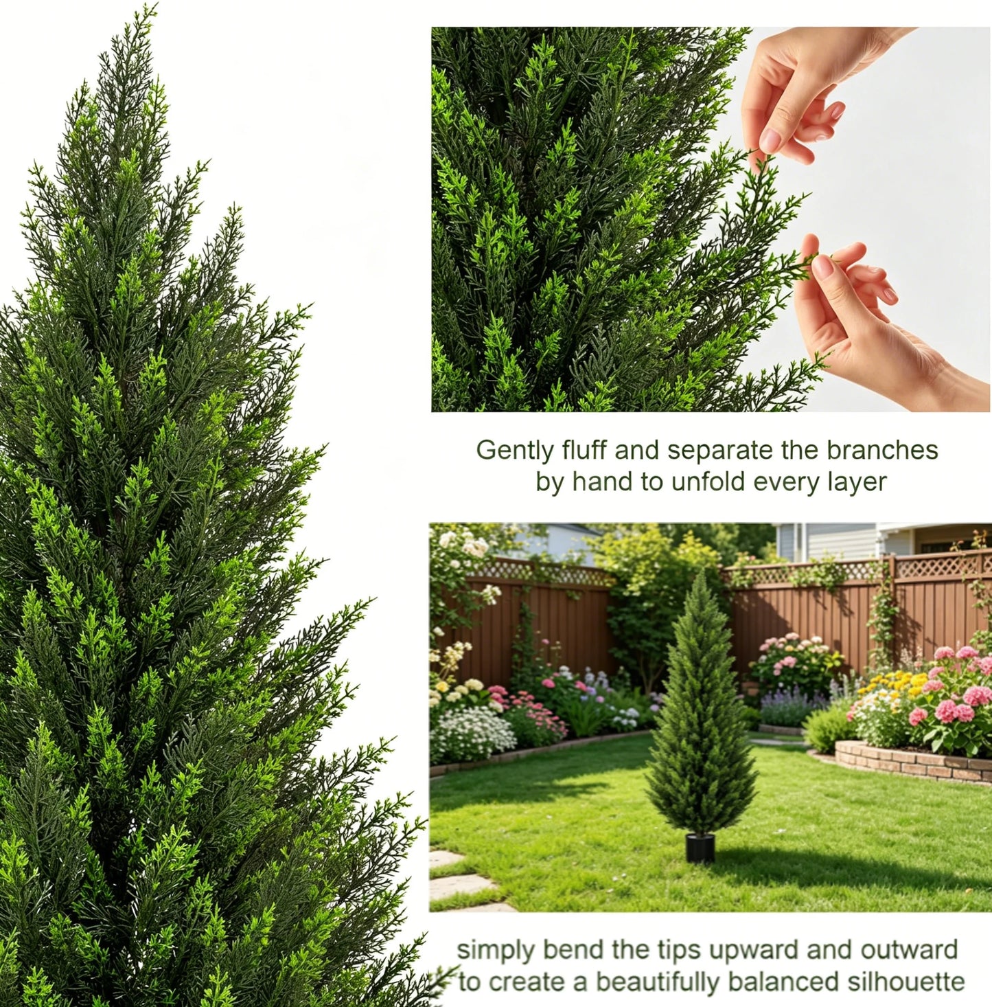 Artificial Cedar Topiary Trees Lifelike Faux Plants for Home Decor