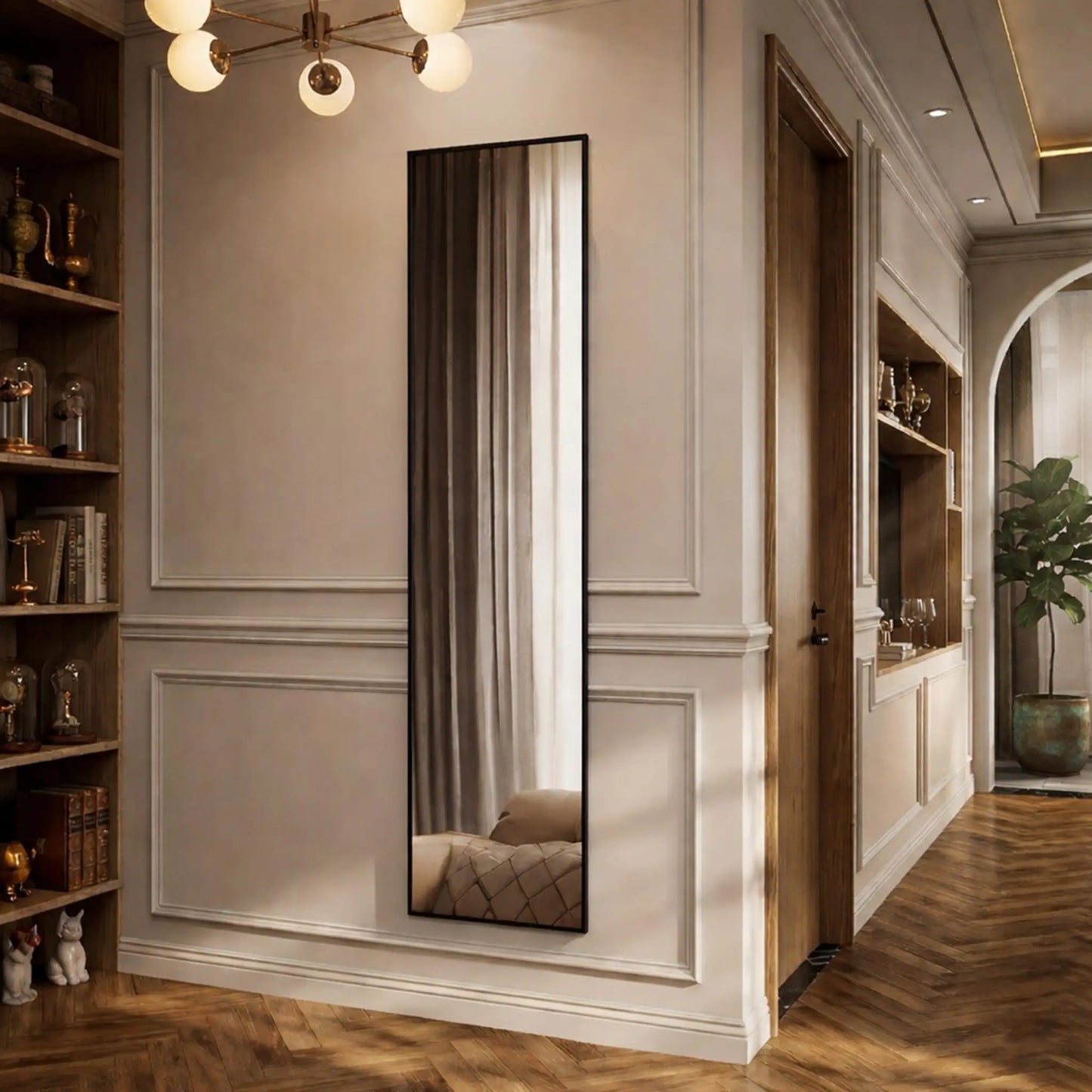 Modern Arched Full Length Wall Mirror By Gold Finish Brand