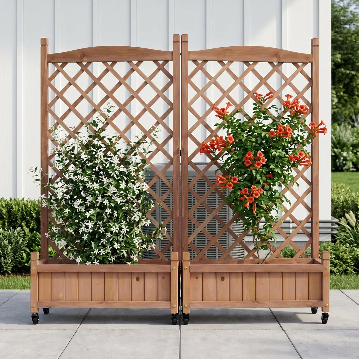 Raised Garden Bed With Trellis 2 Pack Outdoor Planter Boxes