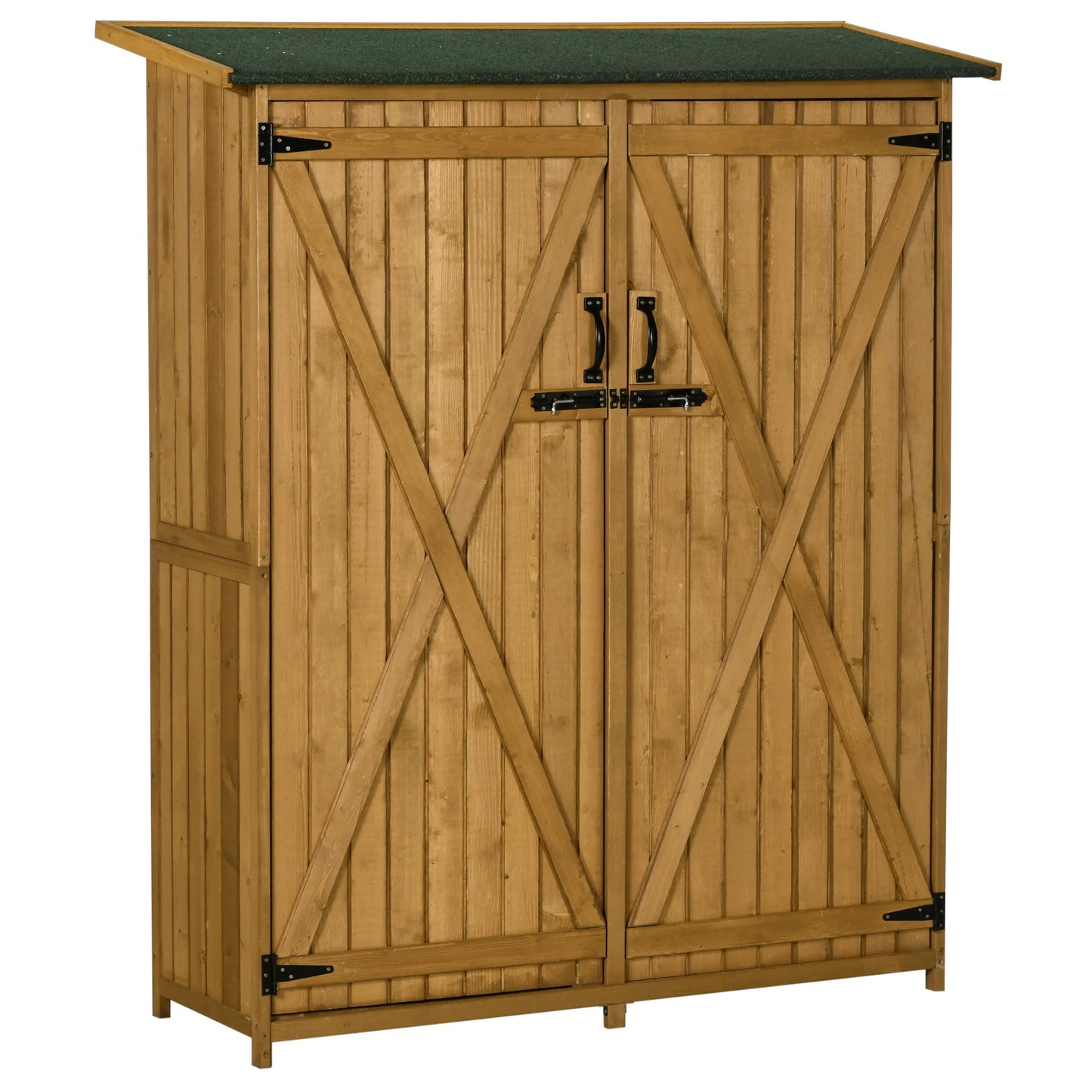 Outsunny Wooden Waterproof Garden Storage Shed With Asphalt Roof
