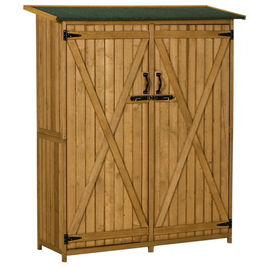 Outsunny Wooden Waterproof Garden Storage Shed With Asphalt Roof