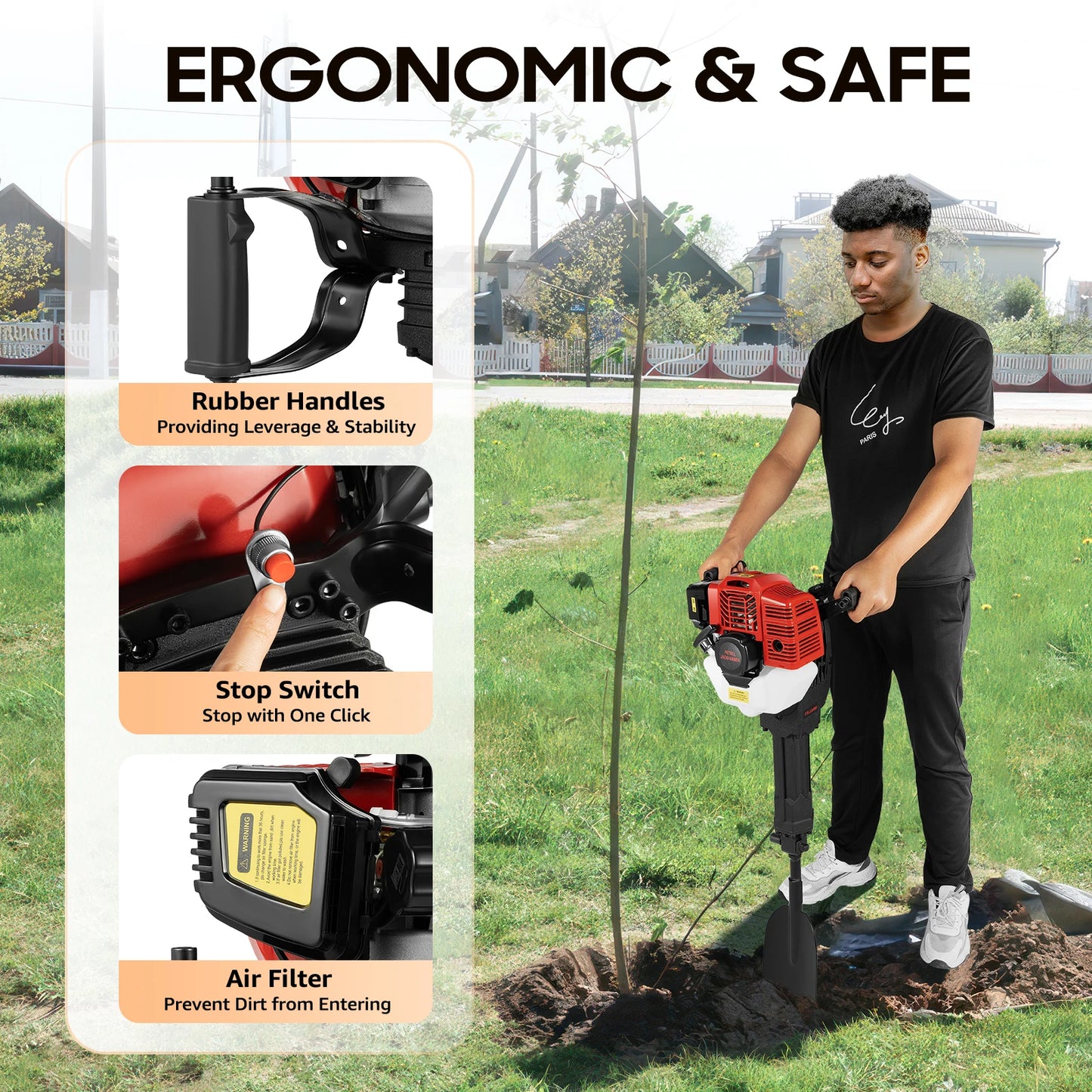 Bymaocar 1900W Garden Tree Digger Shovel Root Transplant Tool